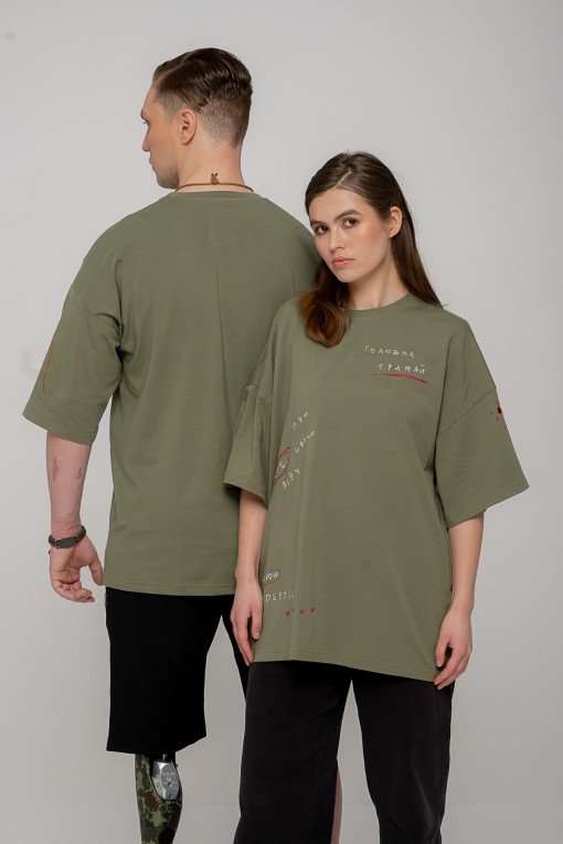 Футболка з вишивкою Тримай S/M Футболка з вишивкою Тримай S/M