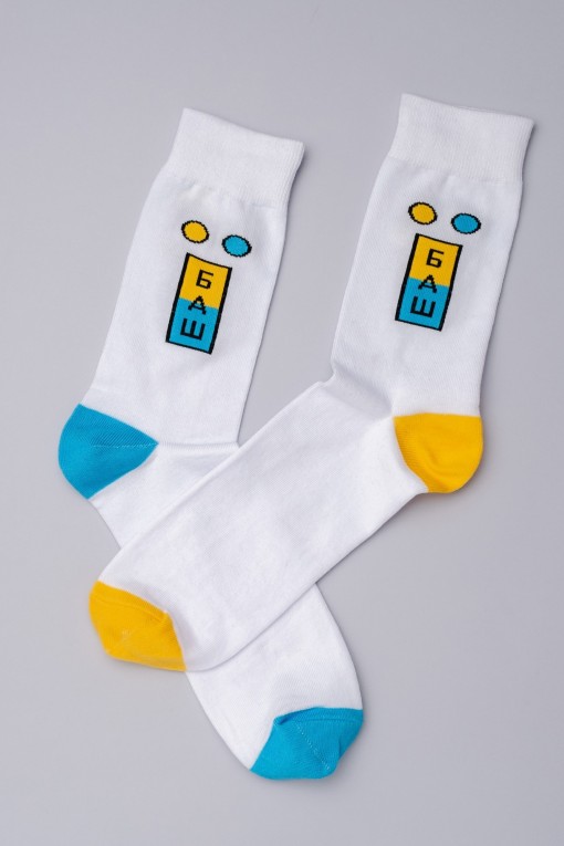 Шкарпетки Griffon Socks Їбаш Унісекс 36-39 Білі Шкарпетки Griffon Socks Їбаш Унісекс 36-39 Білі